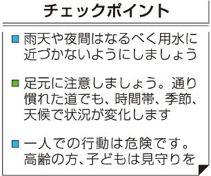 ＜始めよう備えるくらし＞１５<br />用水の事故／慣れた場所ほど注意