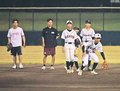 南砺で合宿中の名城大生、中学生に野球教室