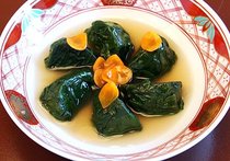 県産焼きカブとホウレン草の包み