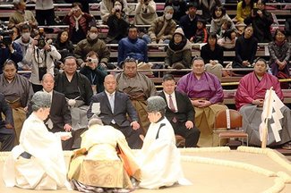 朝乃山「攻めの相撲取る」　東京・両国国技館で土俵祭り