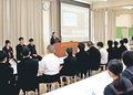 朝日中、「ふるさと科」の学習発表　オンラインで岩手釜石東中と交流