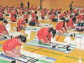 一字一字思い込め　砺波市児童生徒書き初め大会