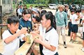 伐採竹で流しそうめん　竹林ネットワーク企画、氷見・湖南小６年が器や箸手作り