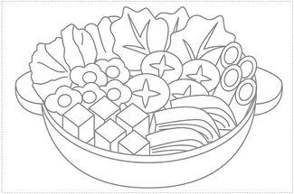 ＜新聞ちぎり絵に挑戦＞第１６回　鍋<br />具材たっぷりと